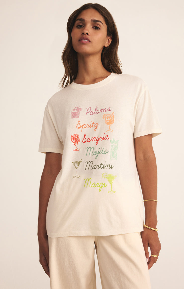 Tops Cocktails Boyfriend Tee Sea Salt