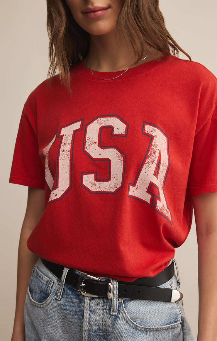 Tops USA Boyfriend Tee Cabana Red