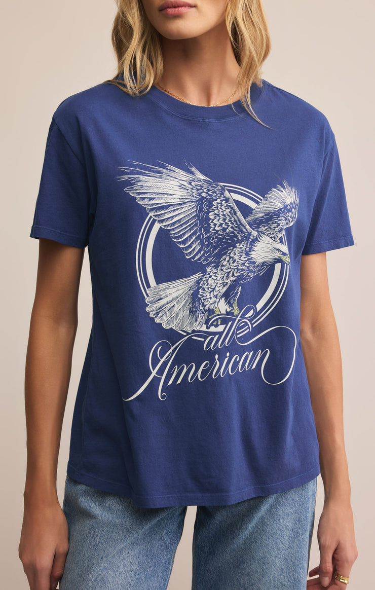 Tops All American Boyfriend Tee Yacht Blue