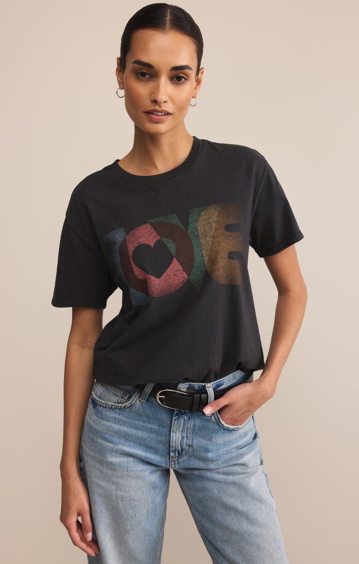 Tops True Love Boyfriend Tee Black Sand
