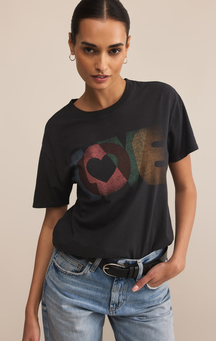 Tops True Love Boyfriend Tee Black Sand