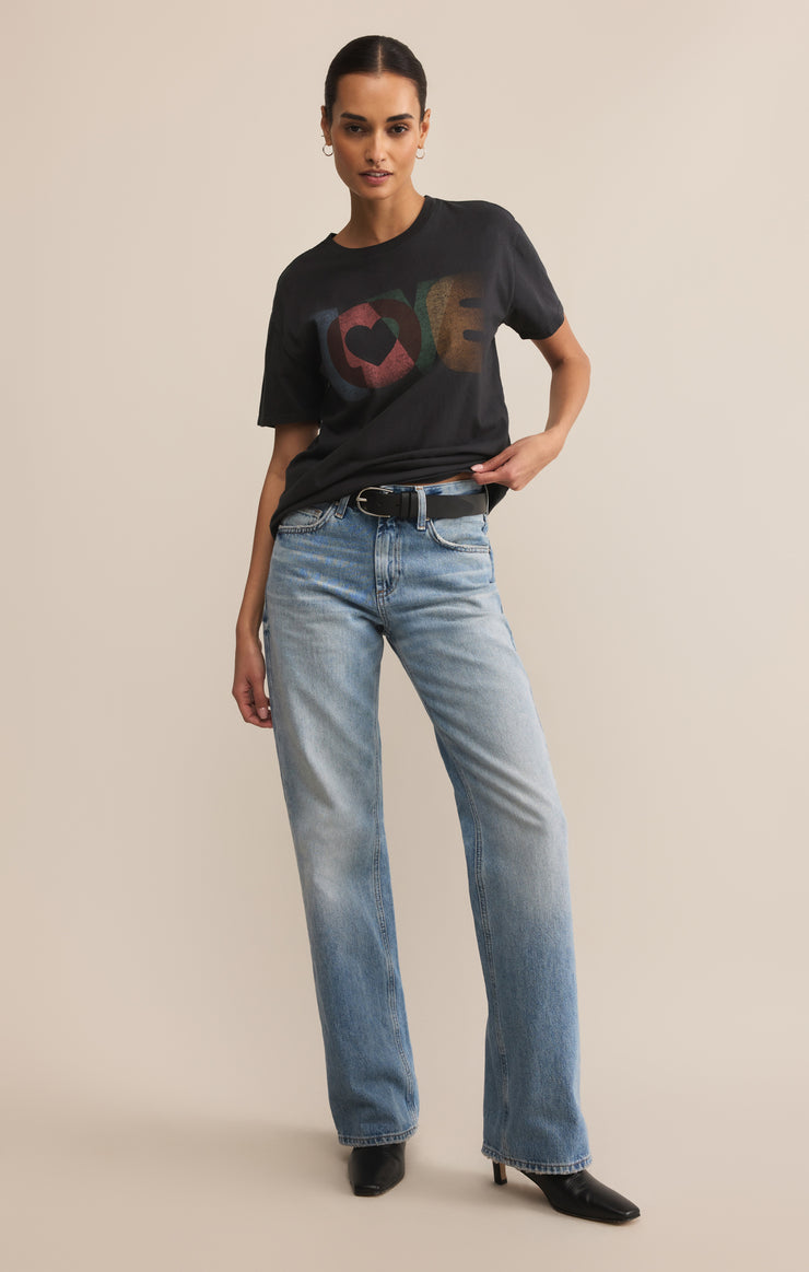 Tops True Love Boyfriend Tee Black Sand