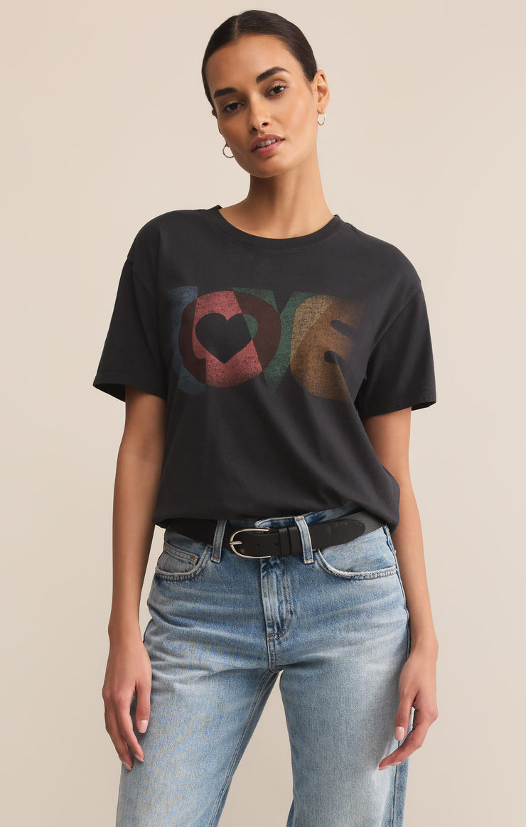 Tops True Love Boyfriend Tee Black Sand
