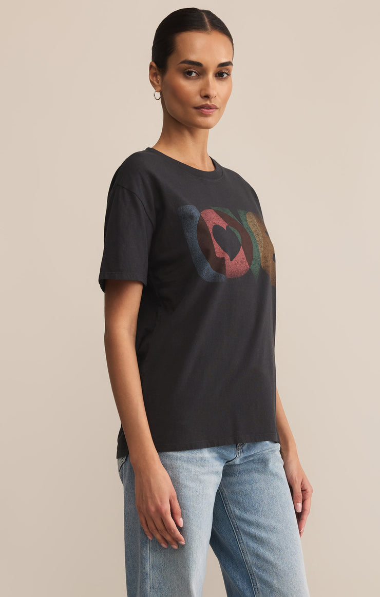 Tops True Love Boyfriend Tee Black Sand