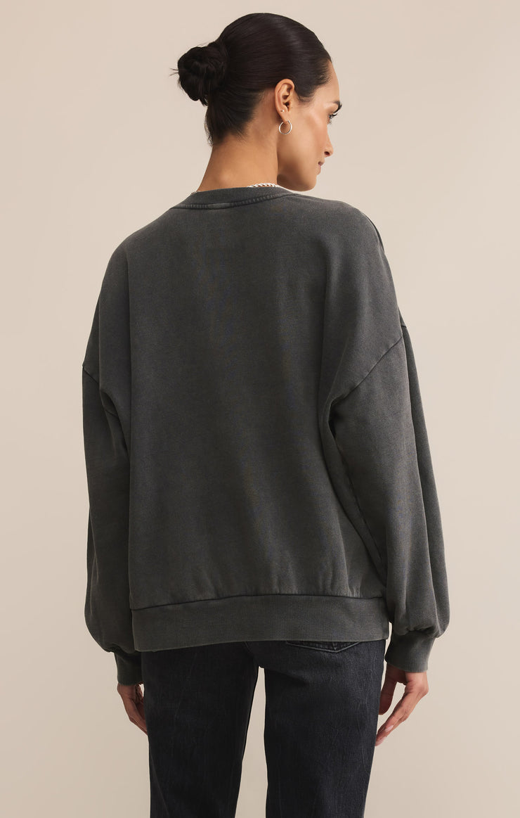 Tops Varsity Sunday Sweatshirt Black Sand