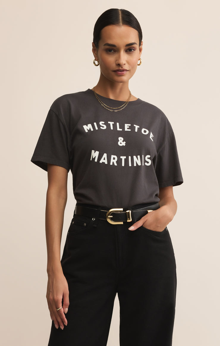 Tops Mistletoe Boyfriend Tee Black Sand