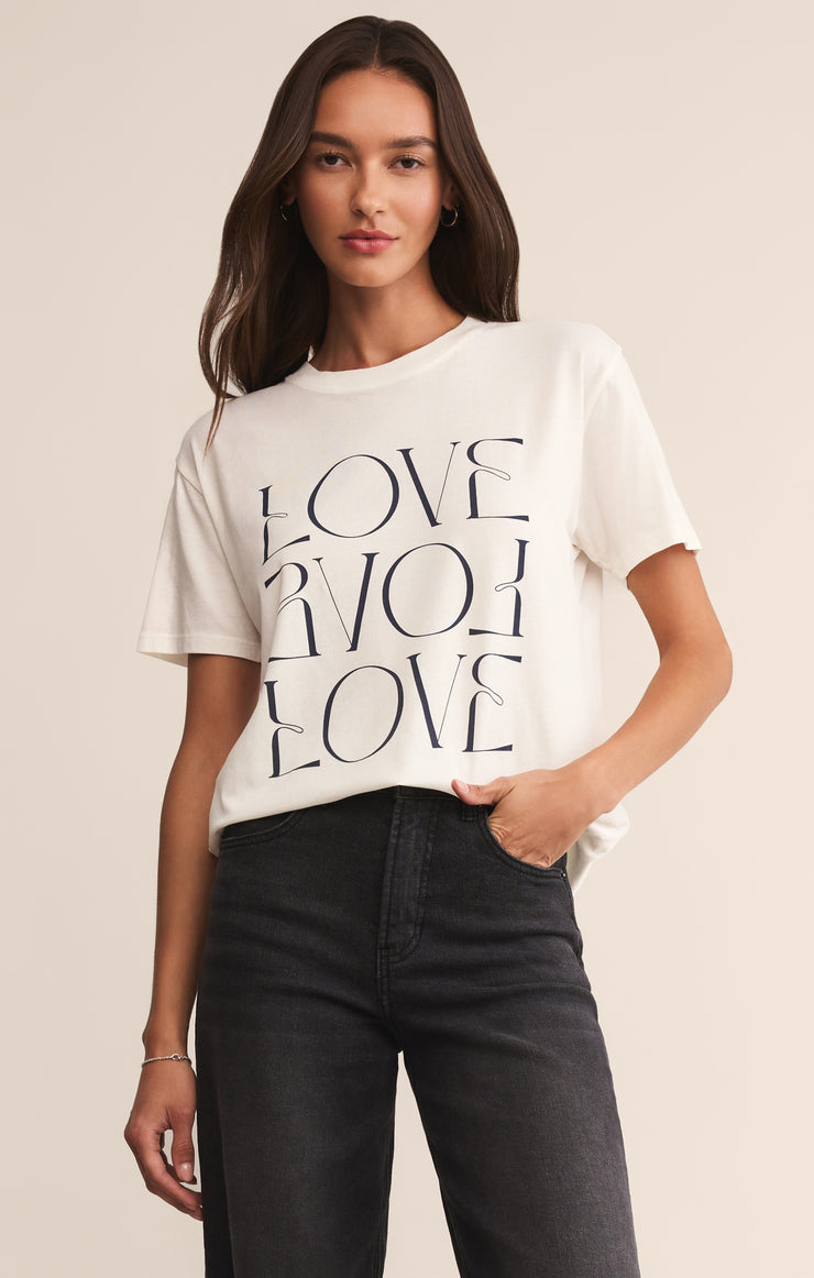 Tops Love Boyfriend Tee Sea Salt