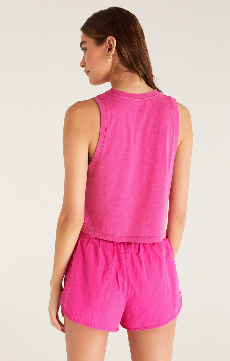 Tops Kick Back Muscle Tank Fiesta Fuchsia