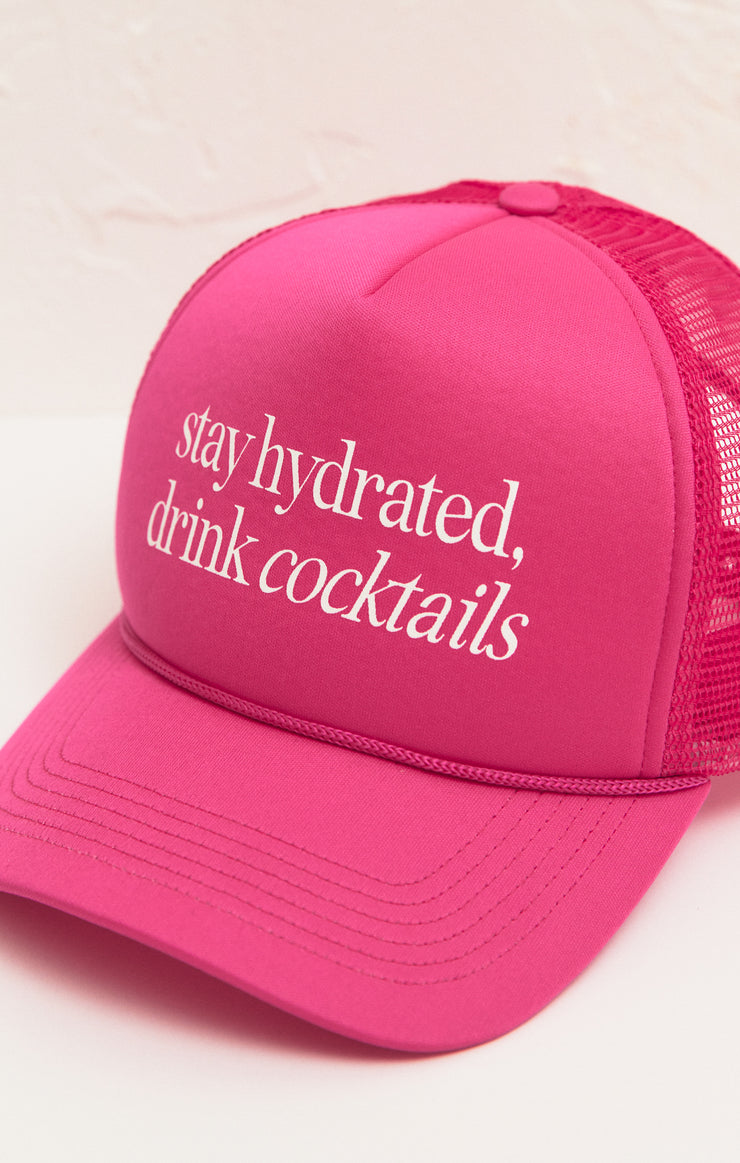 Accessories Cocktails Trucker Hat Rose Red