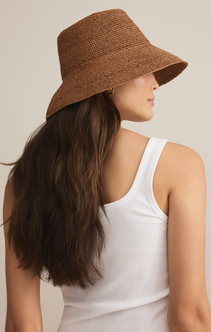 Accessories Mira Straw Bucket Hat Tobacco