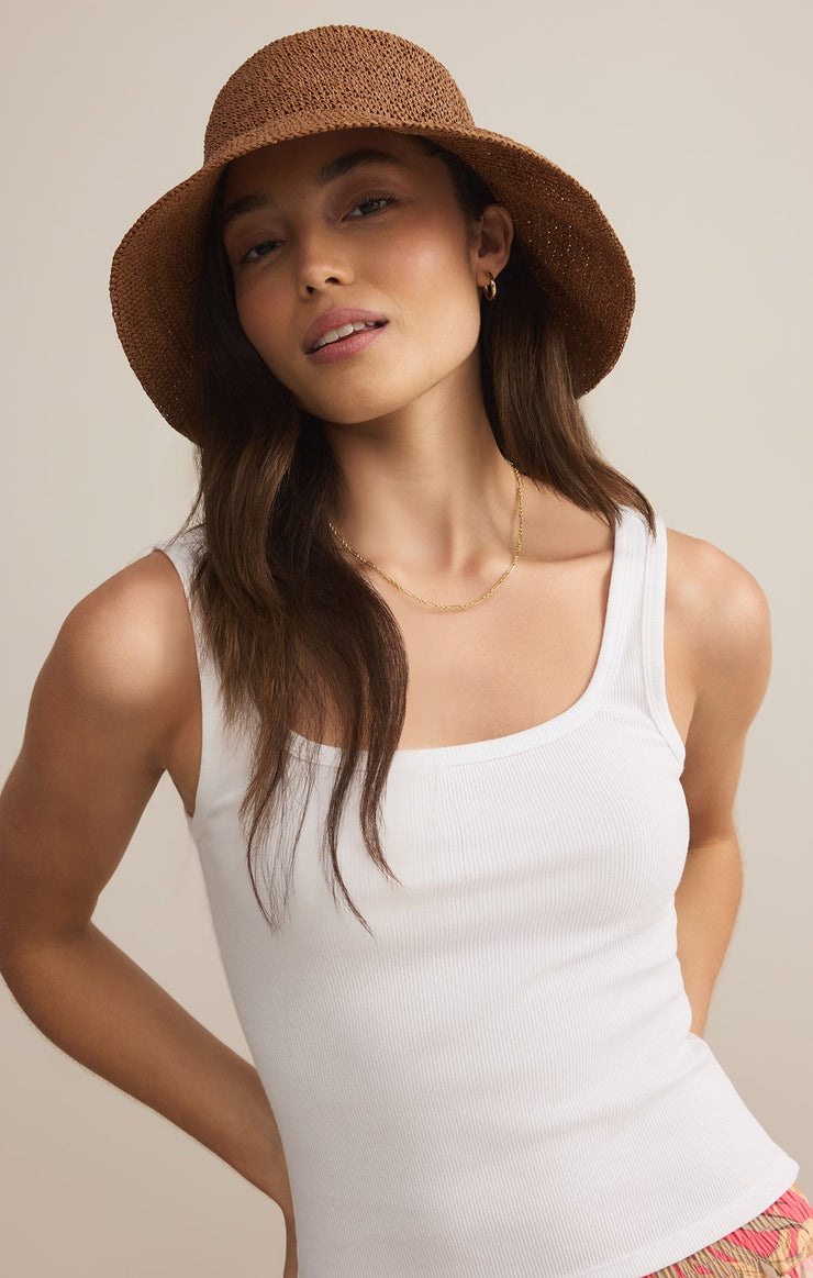 Accessories Mira Straw Bucket Hat Tobacco