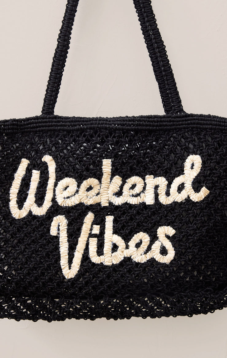 Accessories Woven Jute Tote Bag Black