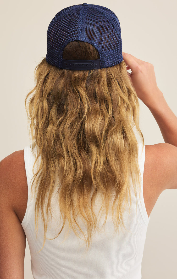 Accessories USA Applique Trucker Hat Yacht Blue