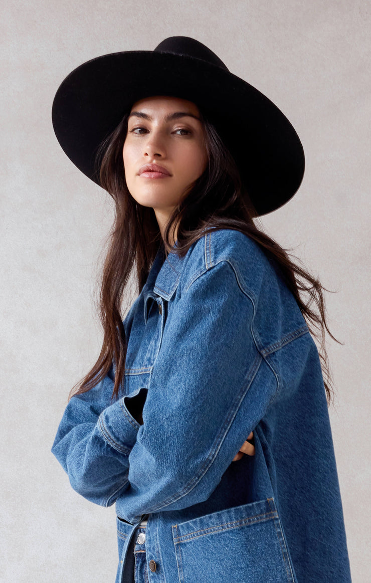 Accessories Gigi Pip Dakota Wide Brim Hat Black