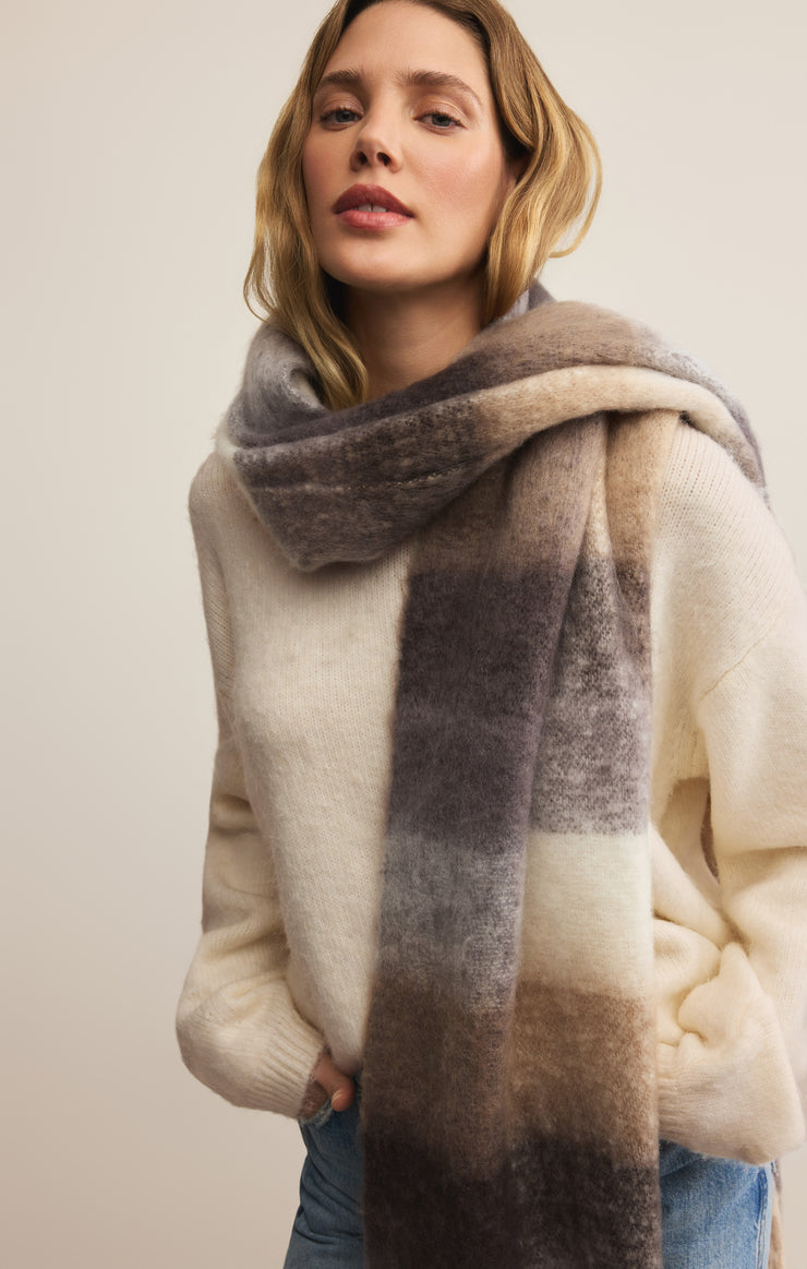 Accessories Plaid I Met You Scarf Warm White