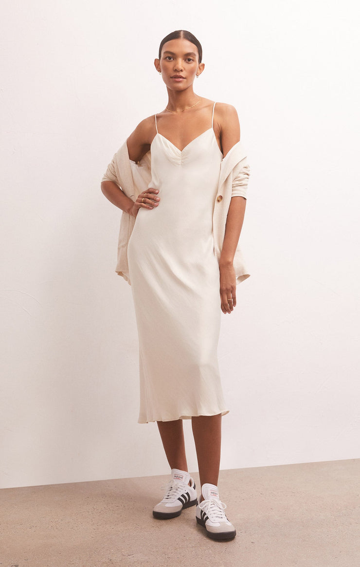 Dresses Lark Lux Sheen Slip Midi Dress Sandstone