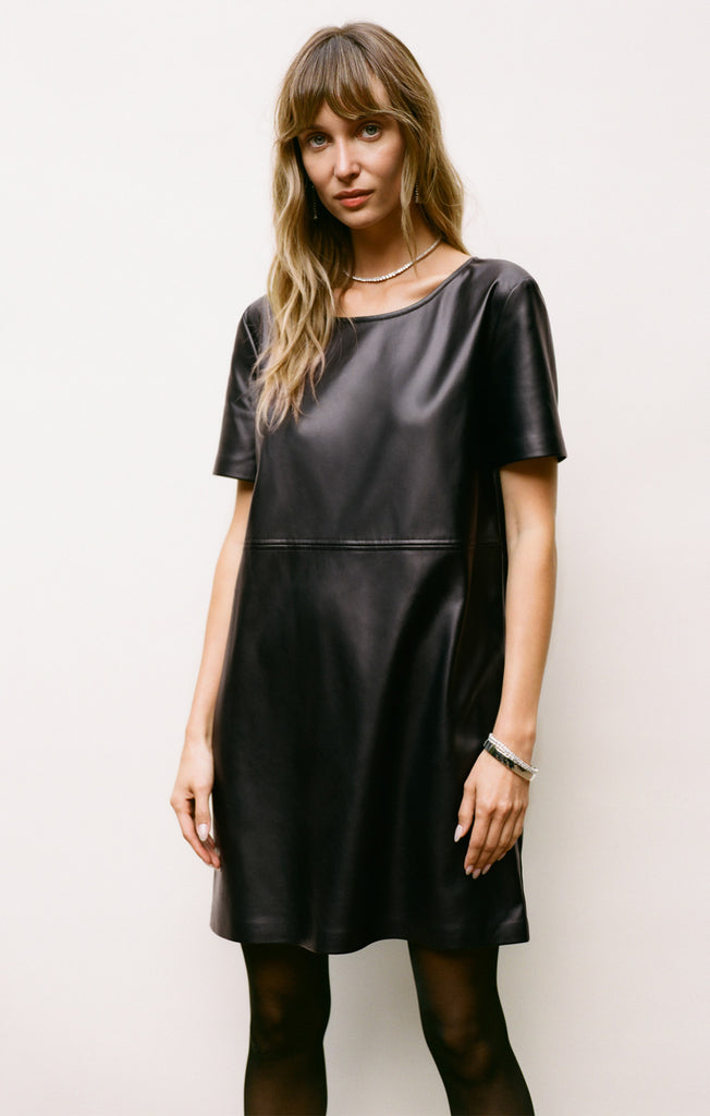 Ebony Faux Leather Dress