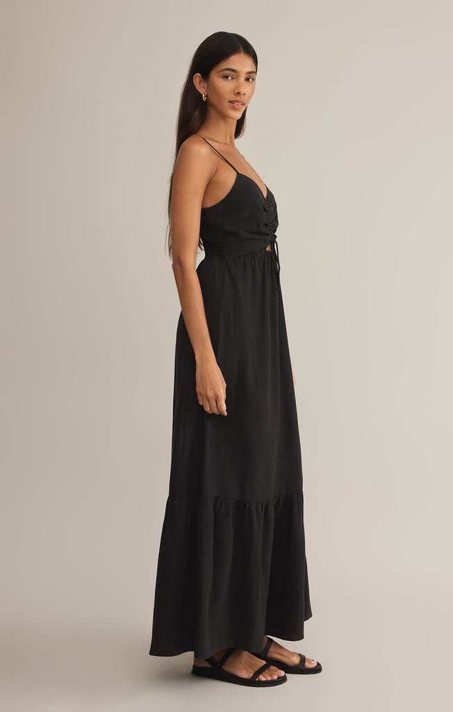 ワンピースその他 TheLatest Loose black dress in cotton LUOFEN Women's Casual Bodycon Maxi Dress Square Neck Long