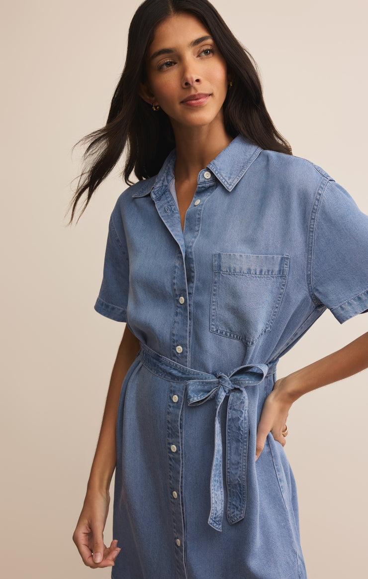 Dresses Dover Chambray Mini Dress Vintage Indigo