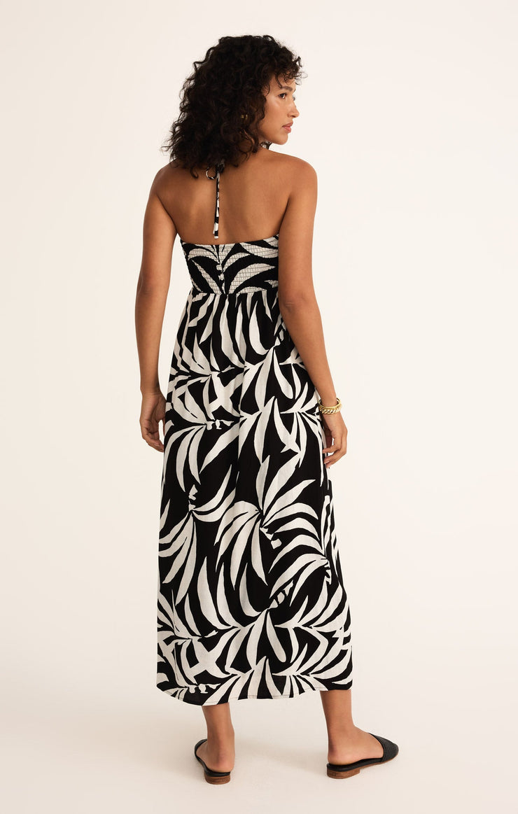Dresses Elodi Palm Floral Midi Dress Black