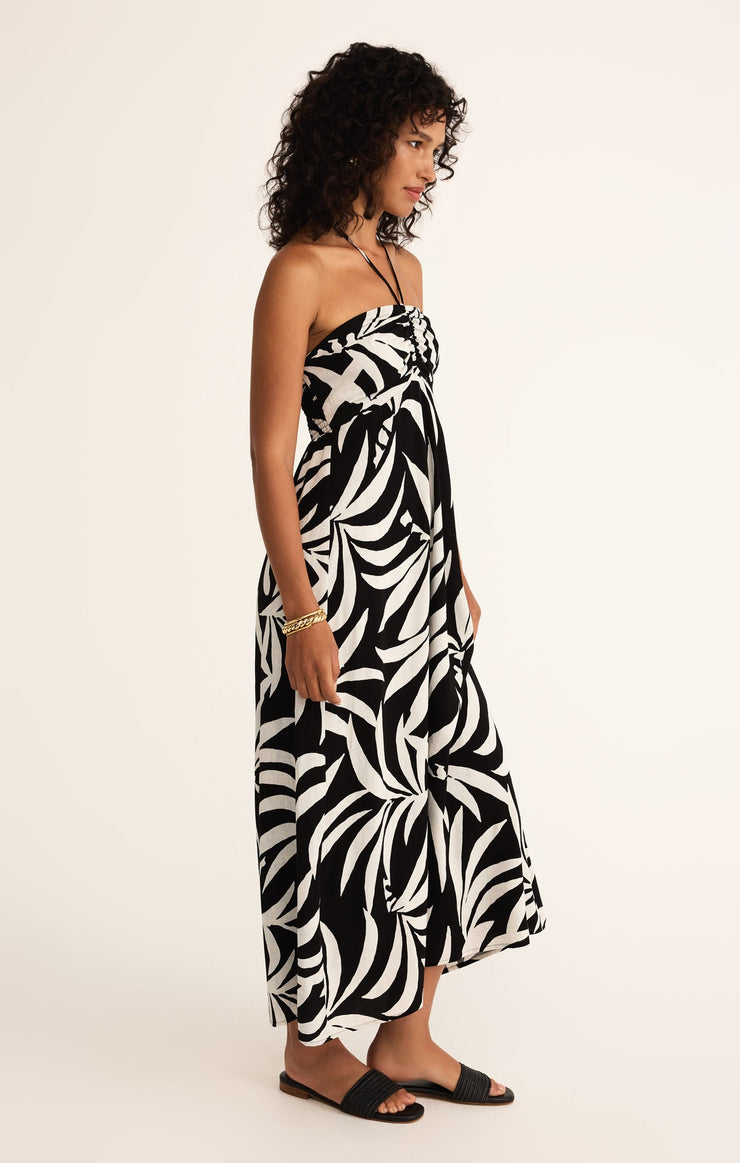 Dresses Elodi Palm Floral Midi Dress Black