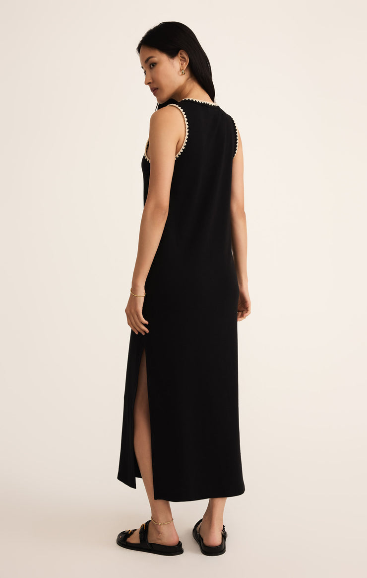 Dresses Delamer Whipstitch Rib Midi Dress Black