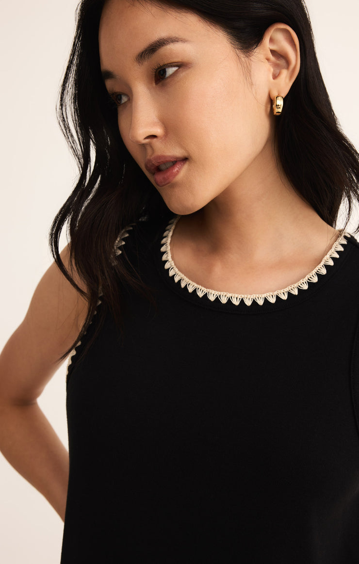 Dresses Delamer Whipstitch Rib Midi Dress Black