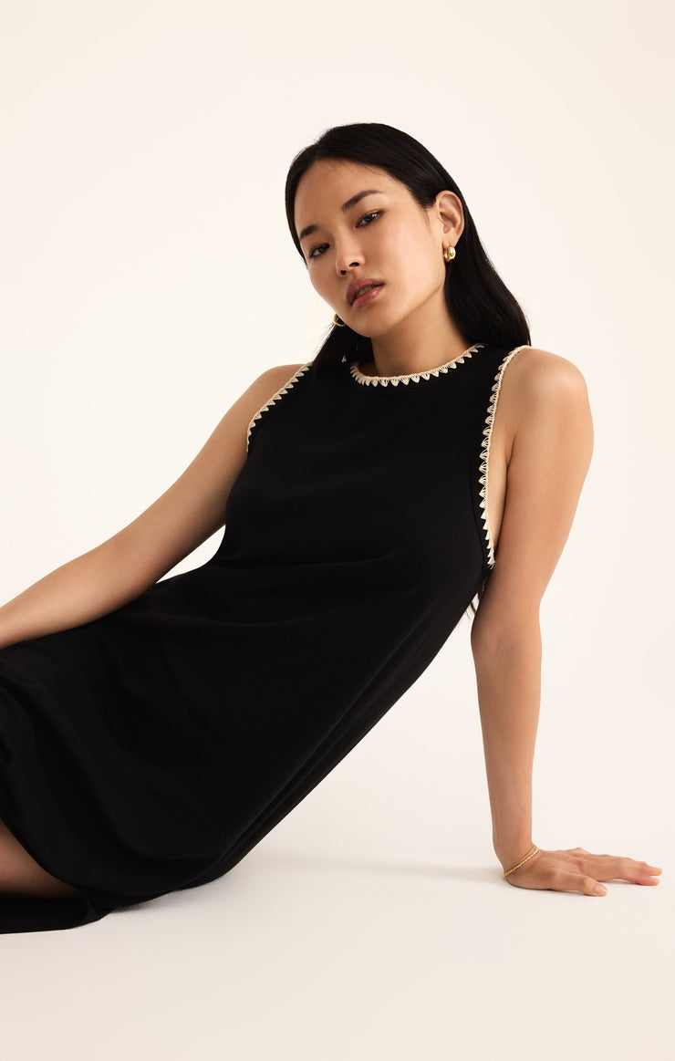 Dresses Delamer Whipstitch Rib Midi Dress Black