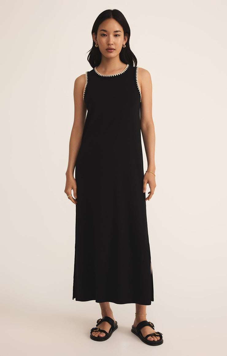 Dresses Delamer Whipstitch Rib Midi Dress Black