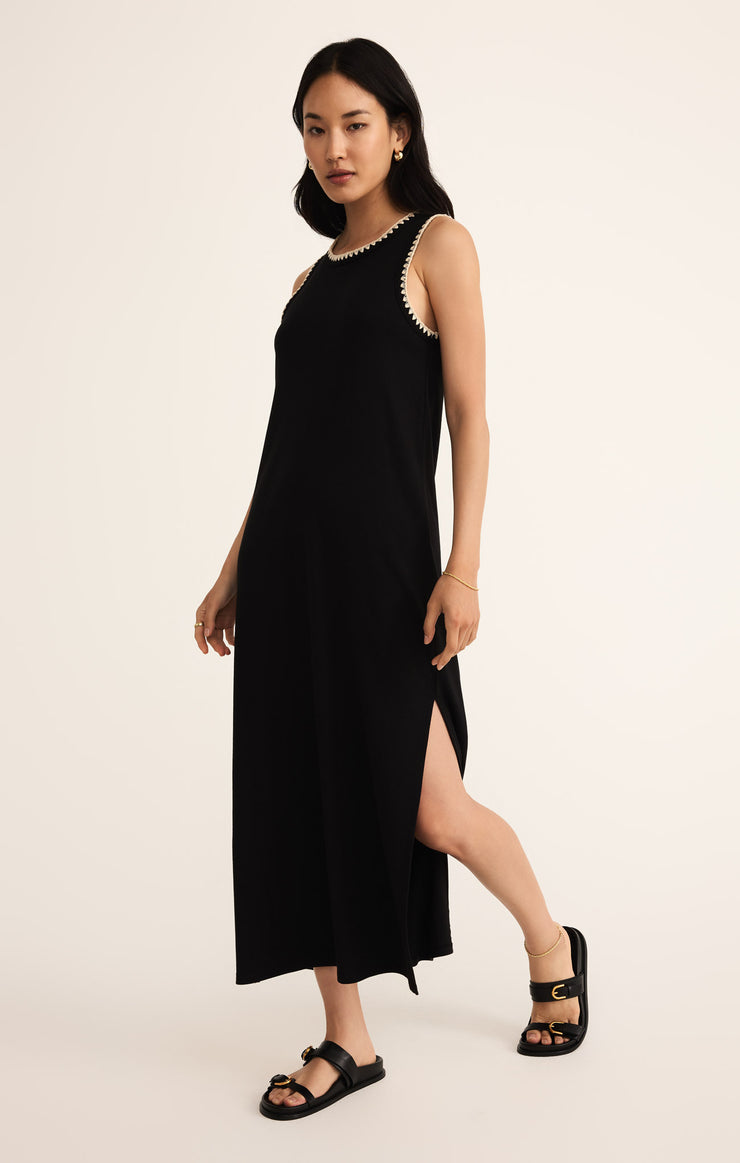 Dresses Delamer Whipstitch Rib Midi Dress Black