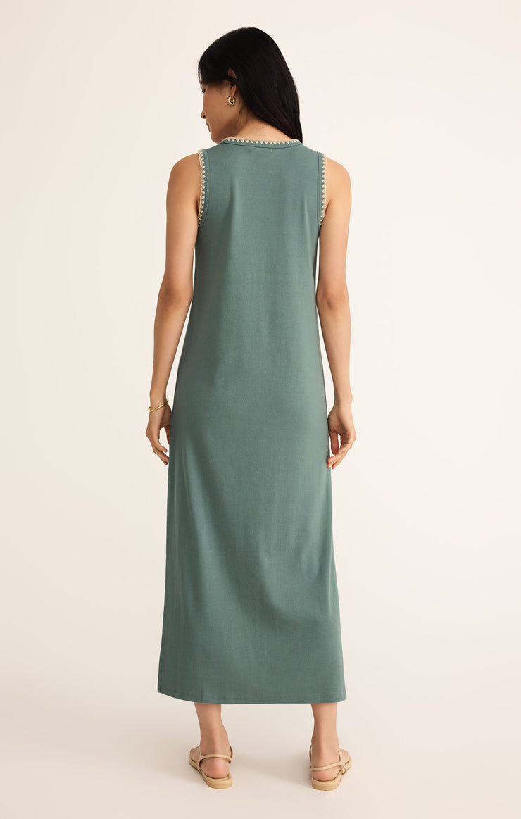 Dresses Delamer Whipstitch Rib Midi Dress Sea Pine