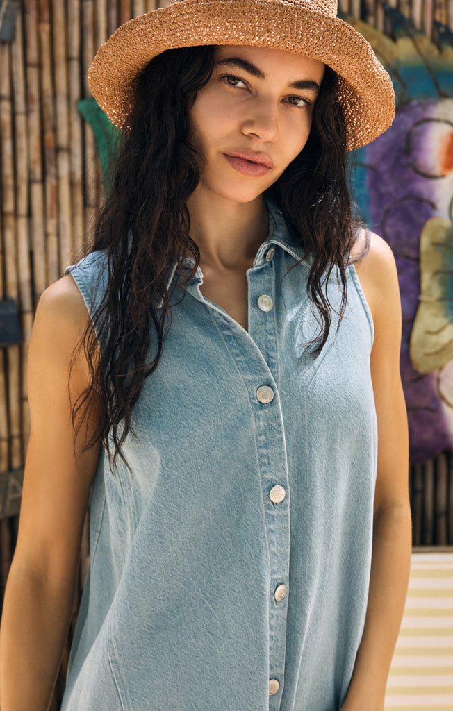 diante DAMAGED DENIM MIN DRESS グレー Washed Grey Seam Detail Bandeau Denim Mini Dress | Denim