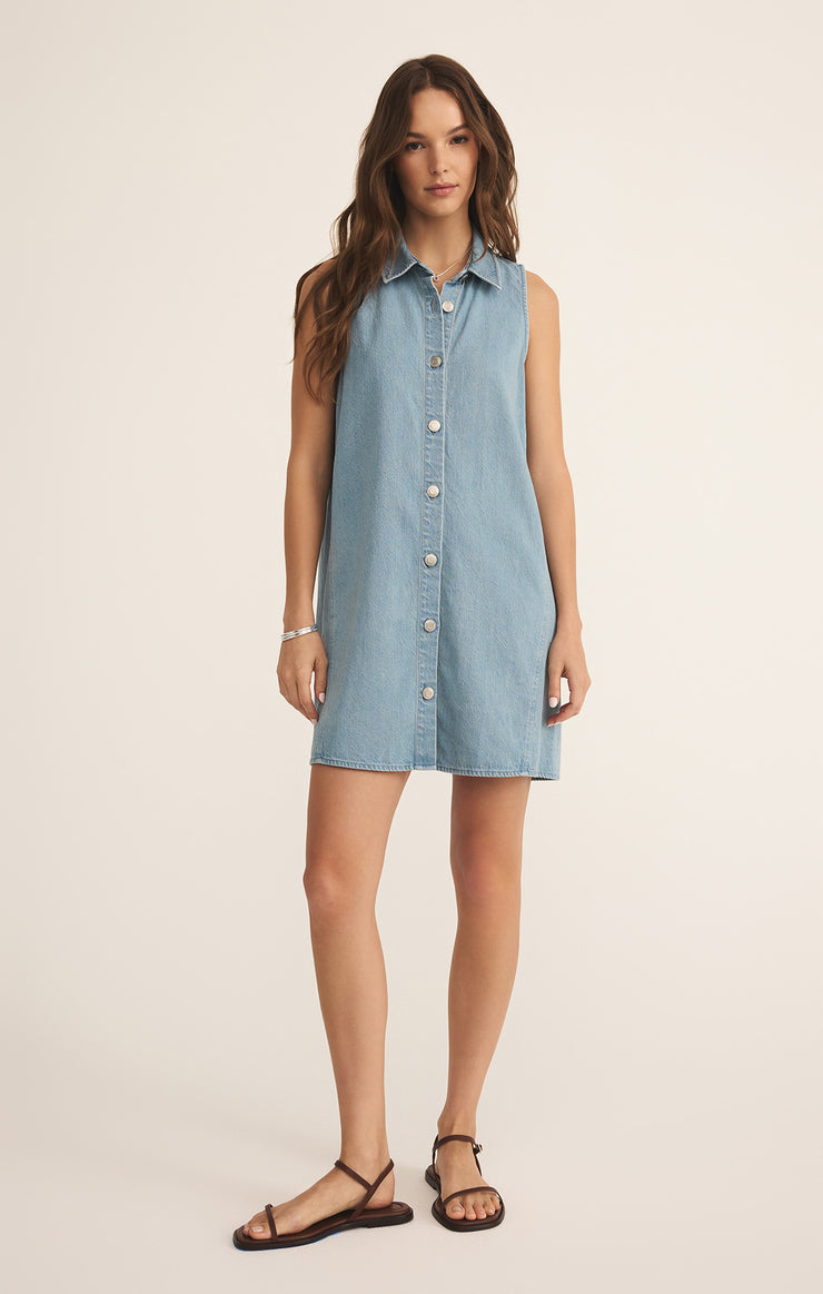 Dresses New Light Denim Mini Dress Light Vintage Indigo