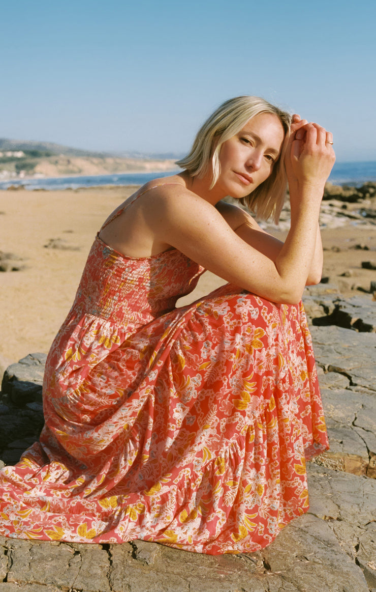 Dresses Balos Jardin Floral Maxi Dress Persimmon