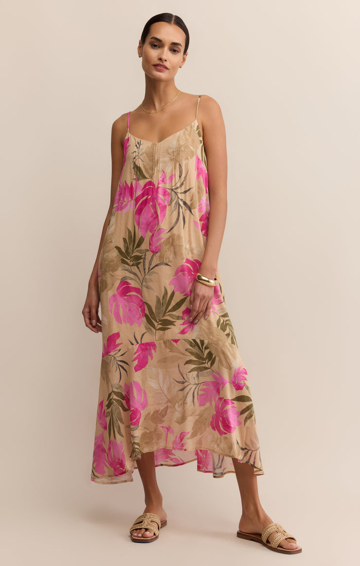 Dresses Benson Tropical Maxi Dress Desert Tan