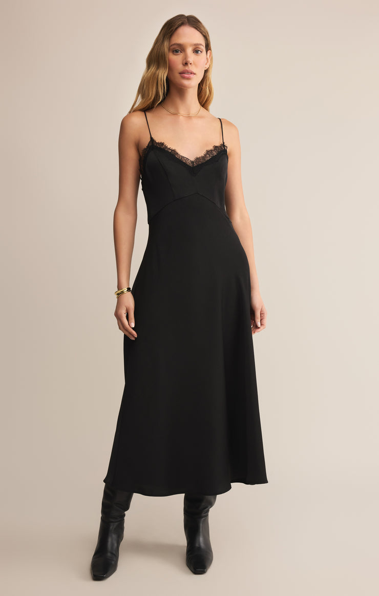 Dresses After Hours Luxe Satin Midi Dress Black