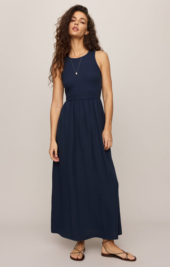 Z Supply Women's Charlotte Rib Midi Dress, BLUE LIGHT