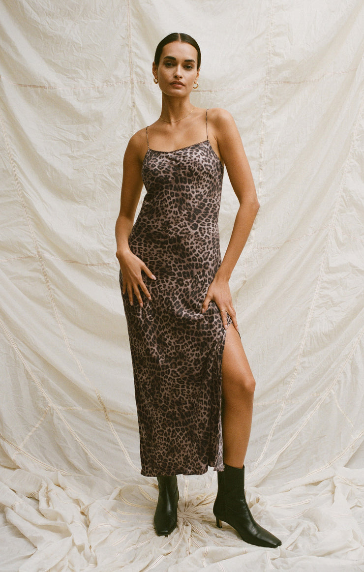 Dresses Cielo Leopard Midi Dress Desert Tan