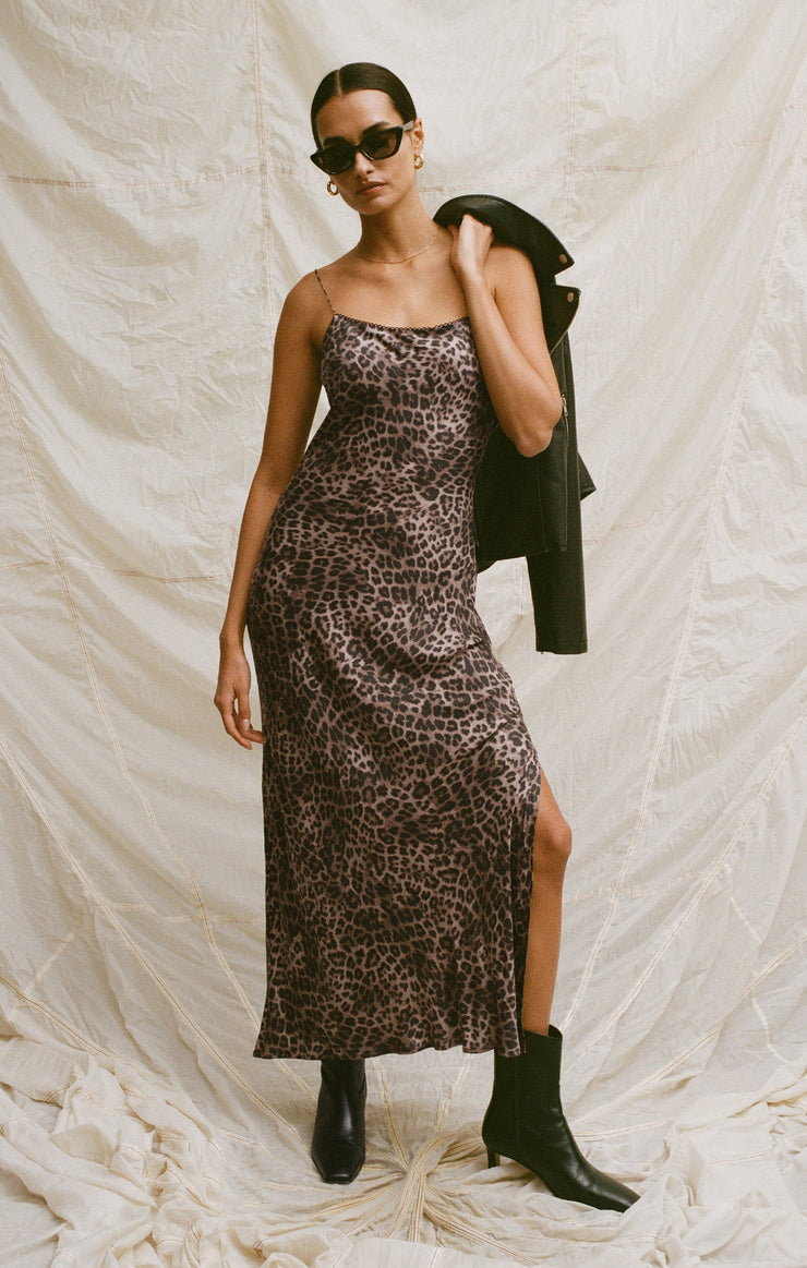 Dresses Cielo Leopard Midi Dress Desert Tan