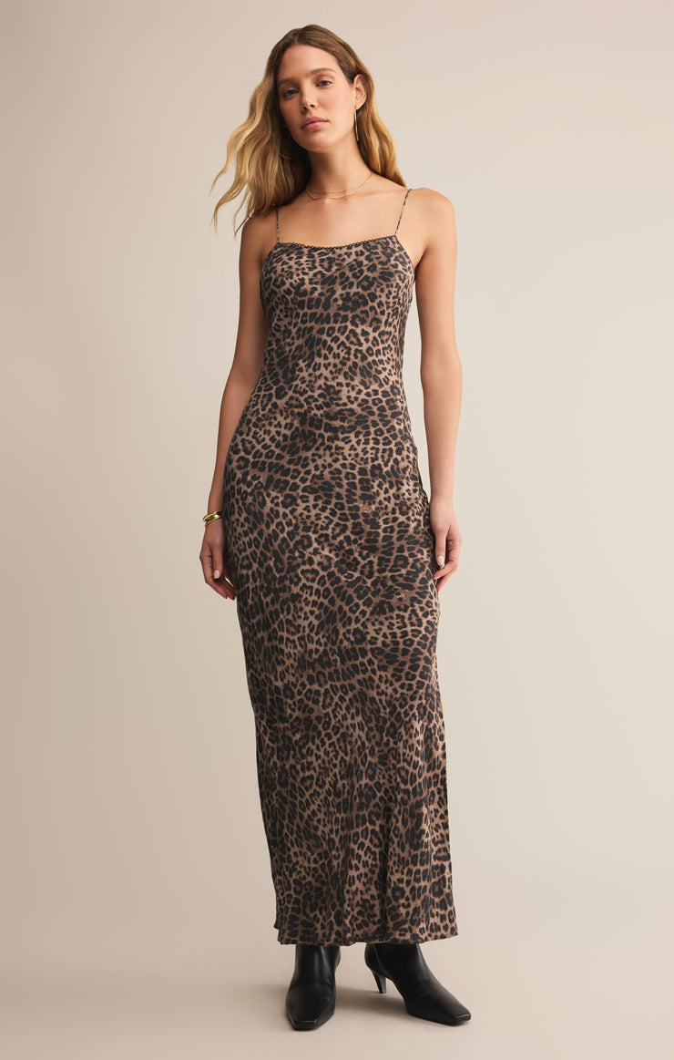 Dresses Cielo Leopard Midi Dress Desert Tan