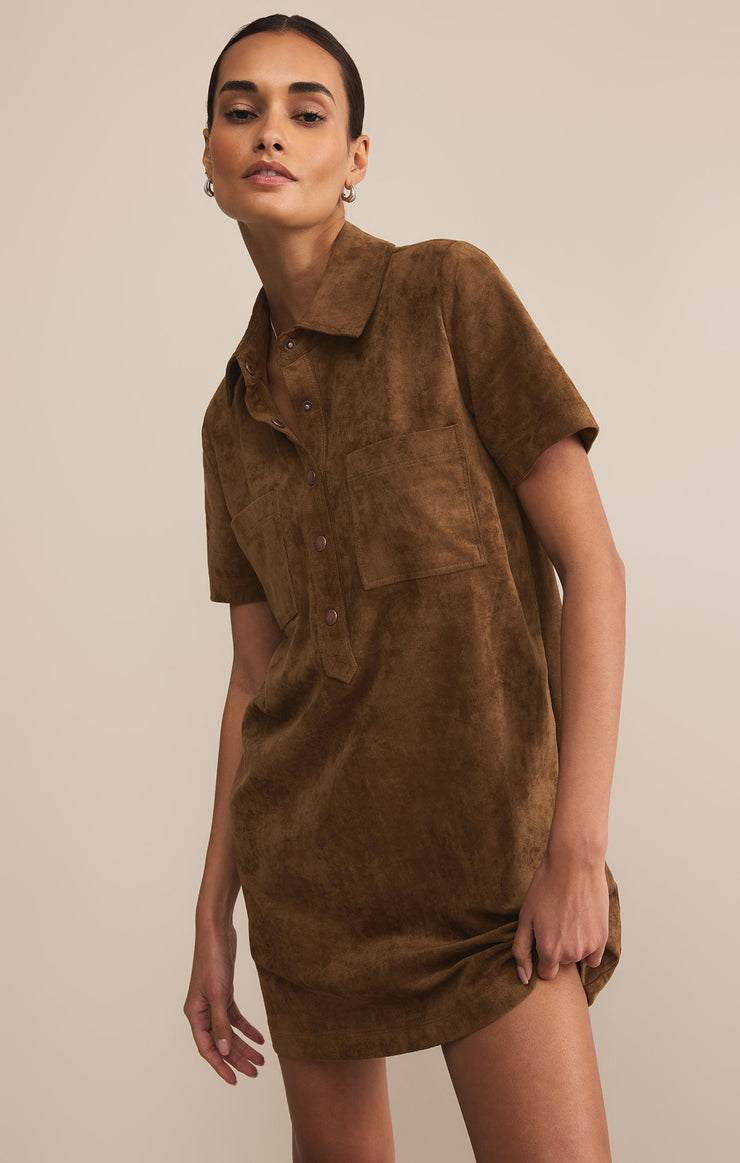 Dresses Kellie Faux Suede Mini Dress Coconut