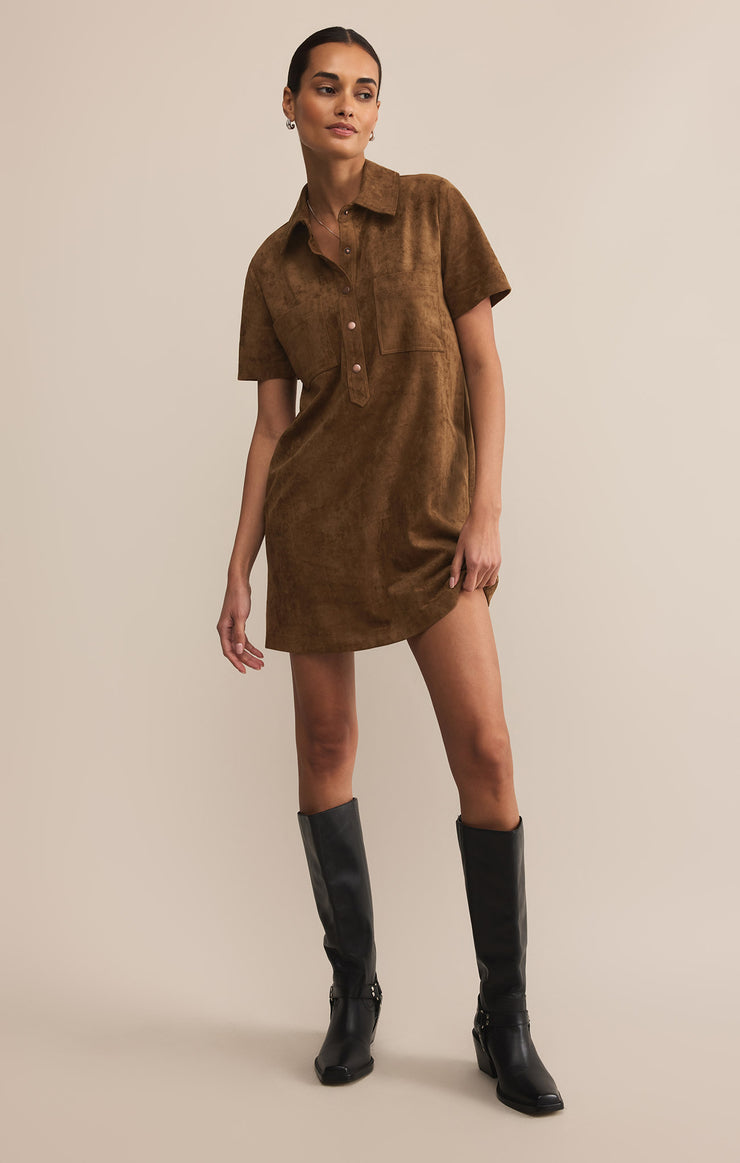 Dresses Kellie Faux Suede Mini Dress Coconut