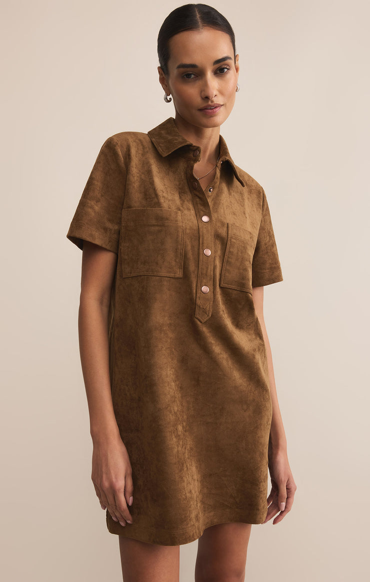 Dresses Kellie Faux Suede Mini Dress Coconut