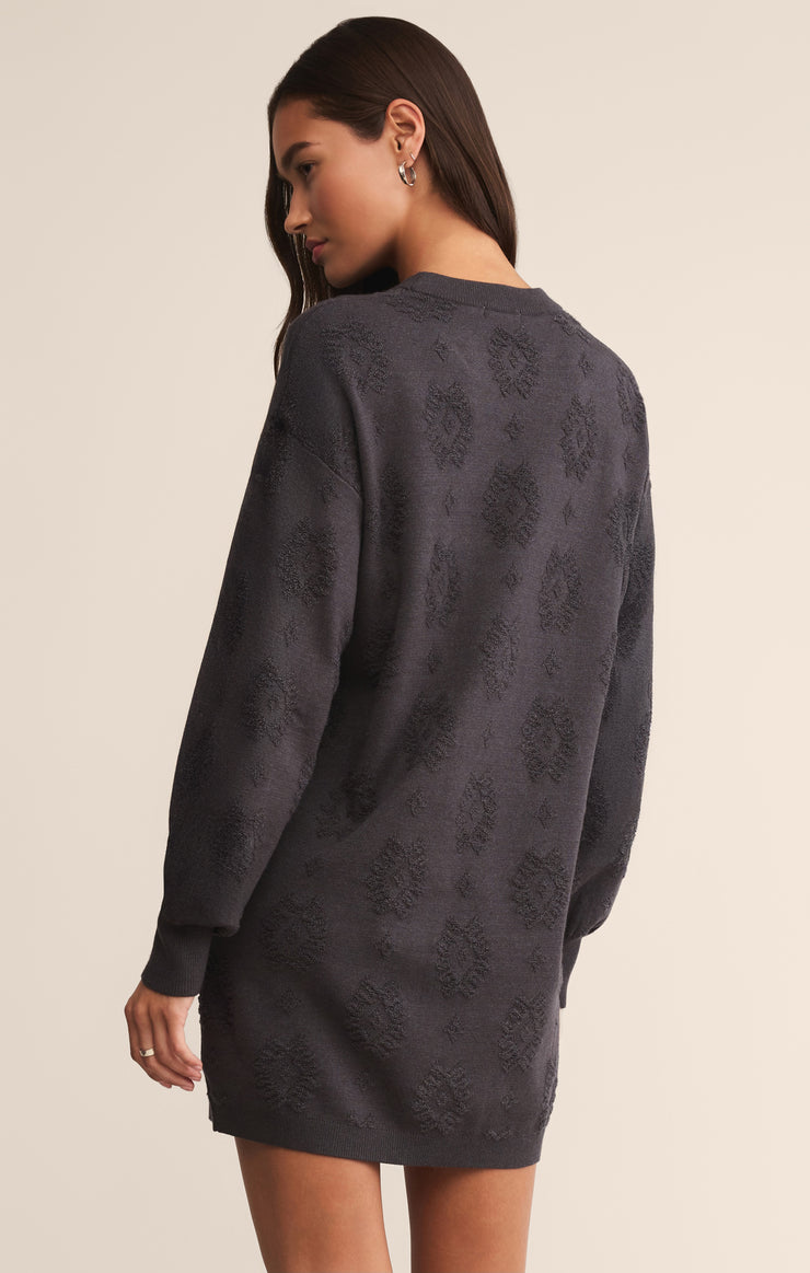 Dresses Amina Jacquard Sweater Dress Charcoal Heather