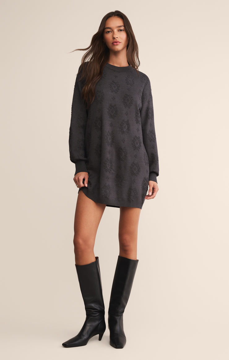 Dresses Amina Jacquard Sweater Dress Charcoal Heather