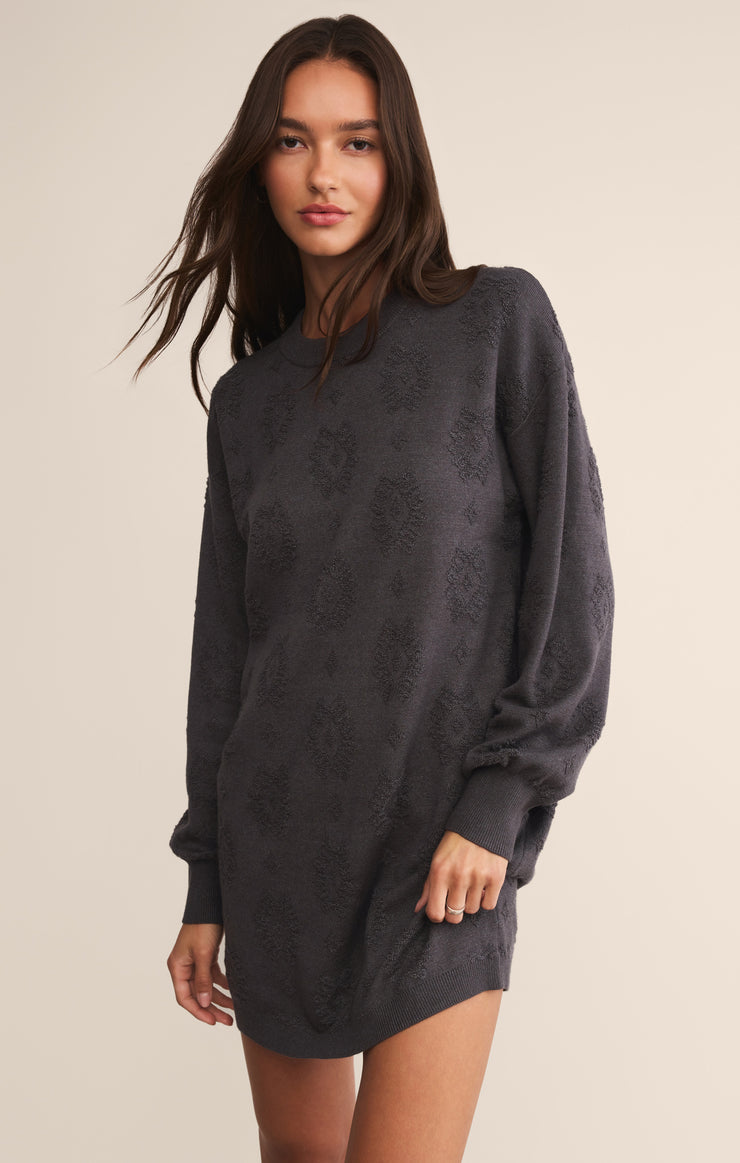 Dresses Amina Jacquard Sweater Dress Charcoal Heather