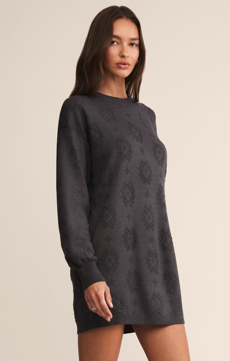 Dresses Amina Jacquard Sweater Dress Charcoal Heather