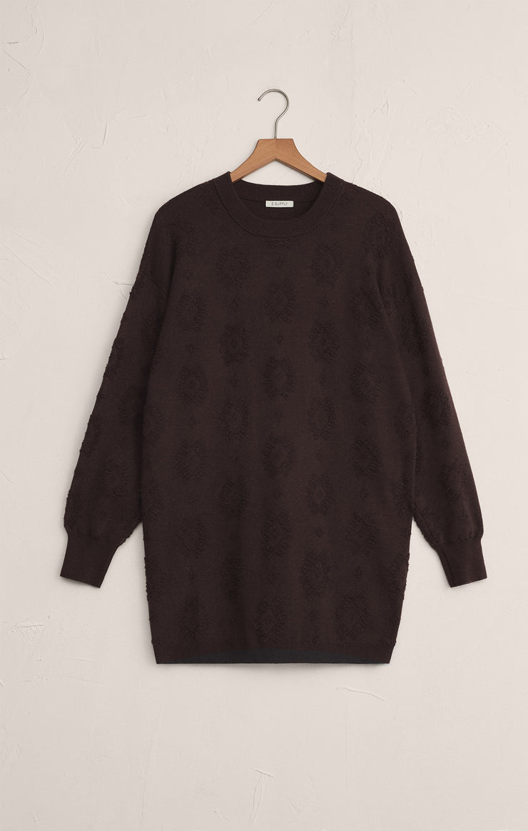 Dresses Amina Jacquard Sweater Dress Chocolate Brown