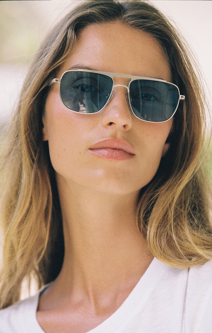Accessories - Sunglasses Skyline Polarized Sunglasses Gold - Light Blue