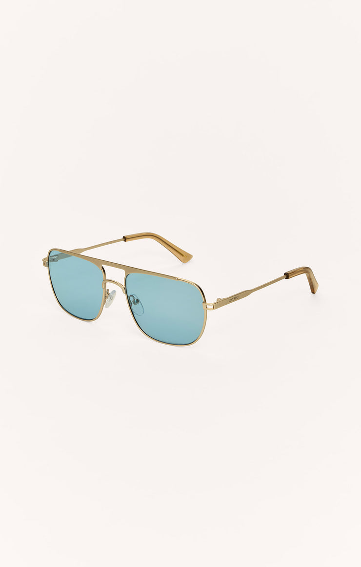 Accessories - Sunglasses Skyline Polarized Sunglasses Gold - Light Blue